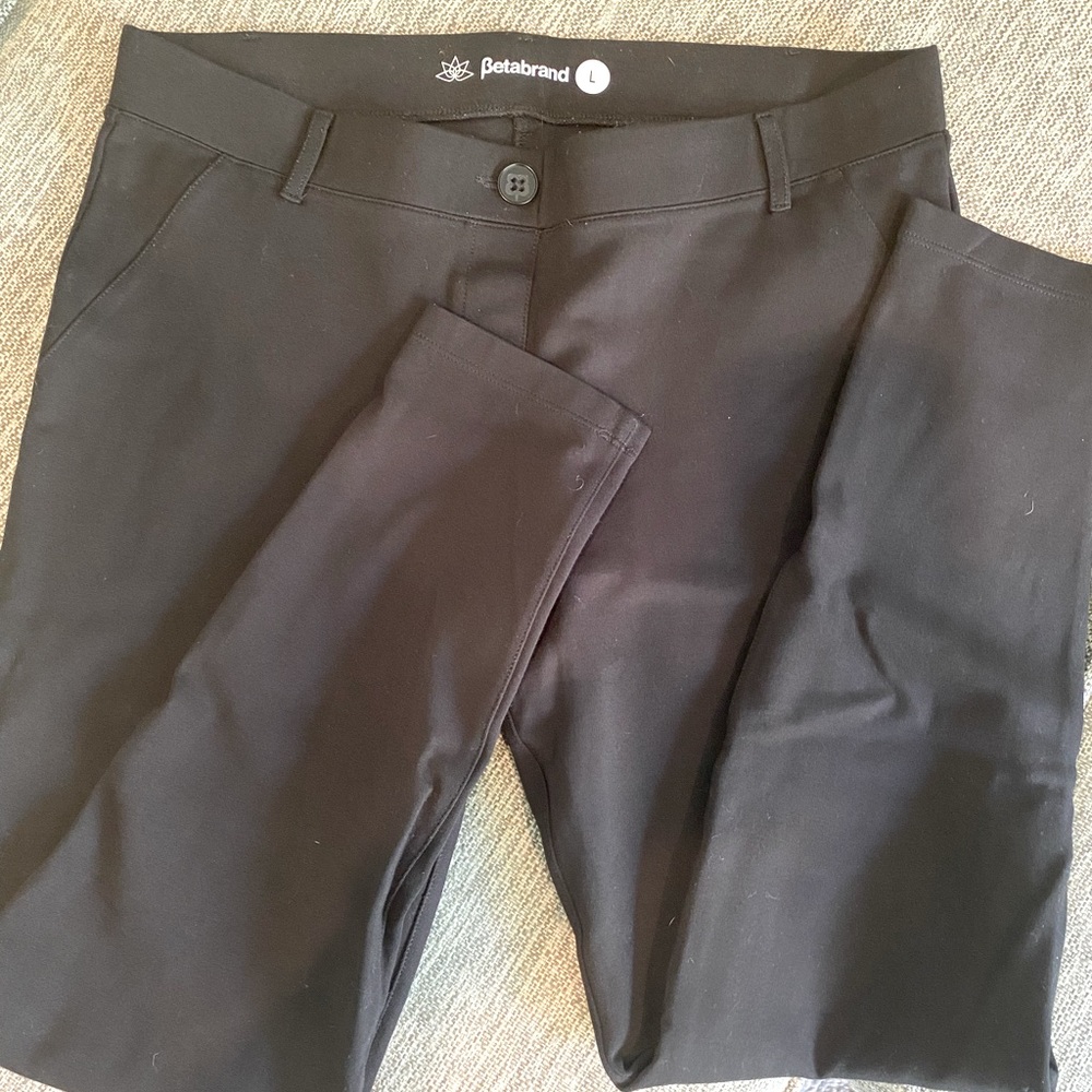 Betabrand black skinny leg yoga pant/dress pant